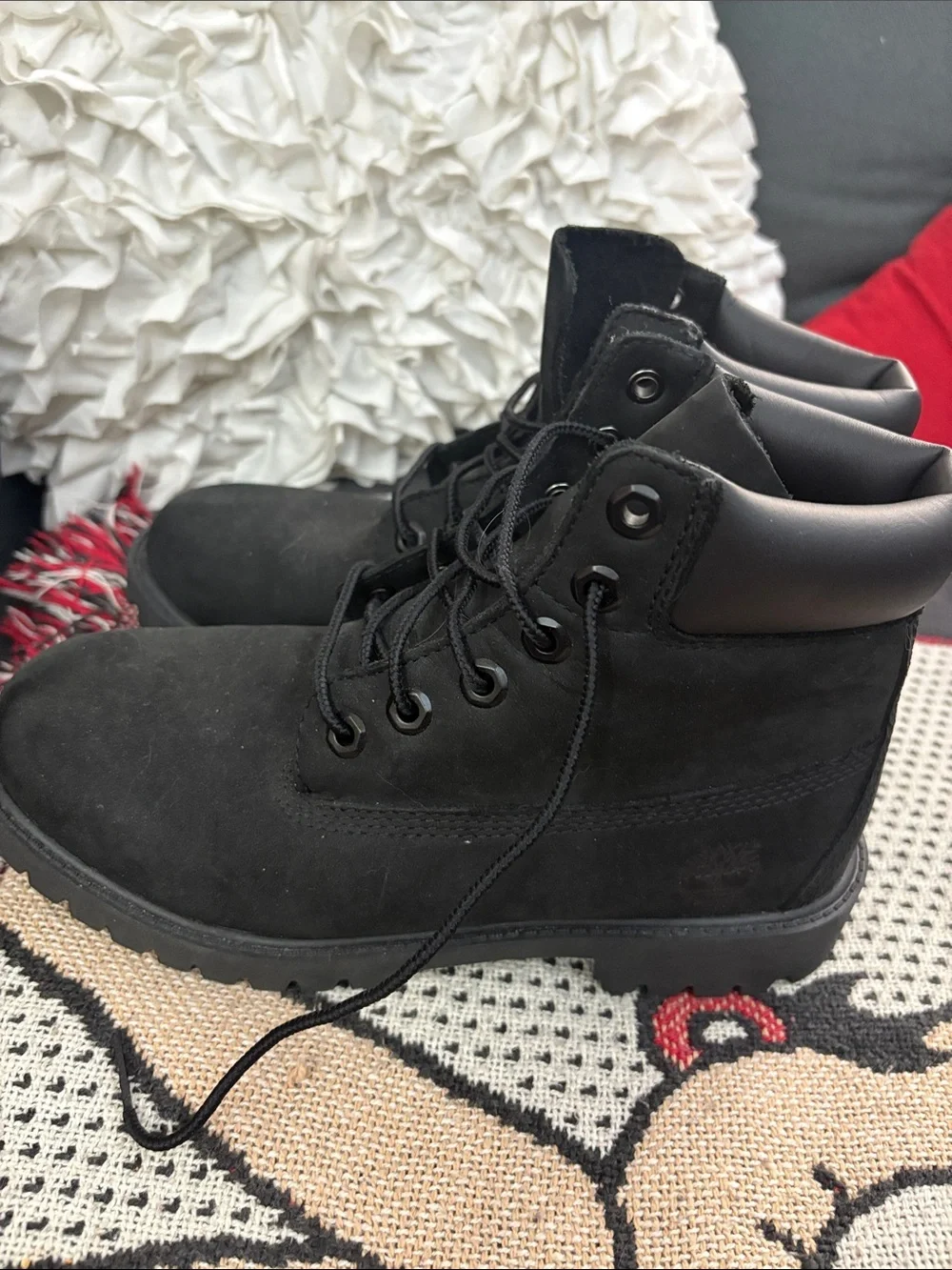 Timberland Kids Black Lace-Up Waterproof Boots size 5.5